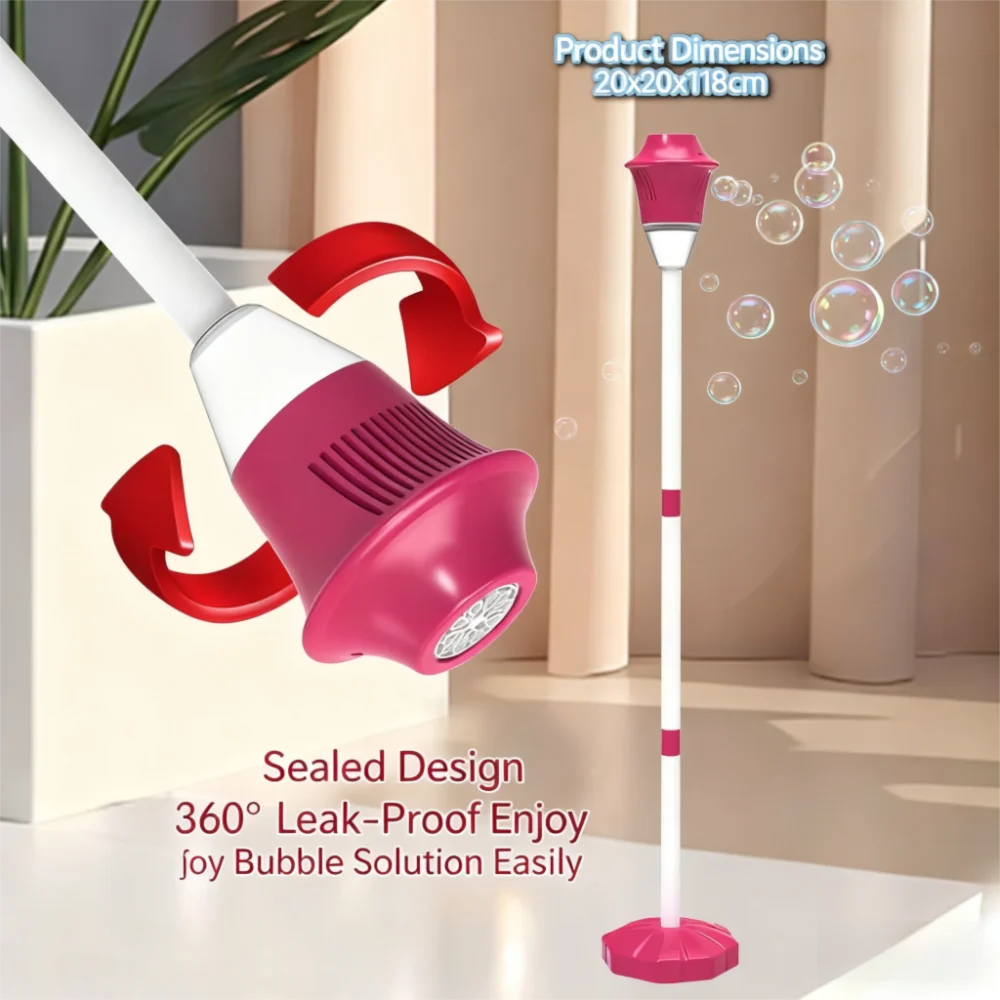 Machine à bulles sur support entièrement automatique, avec lumière et musique, jouets pour enfants, soufflage de savon à bulles, Machine à bulles pour lampadaire