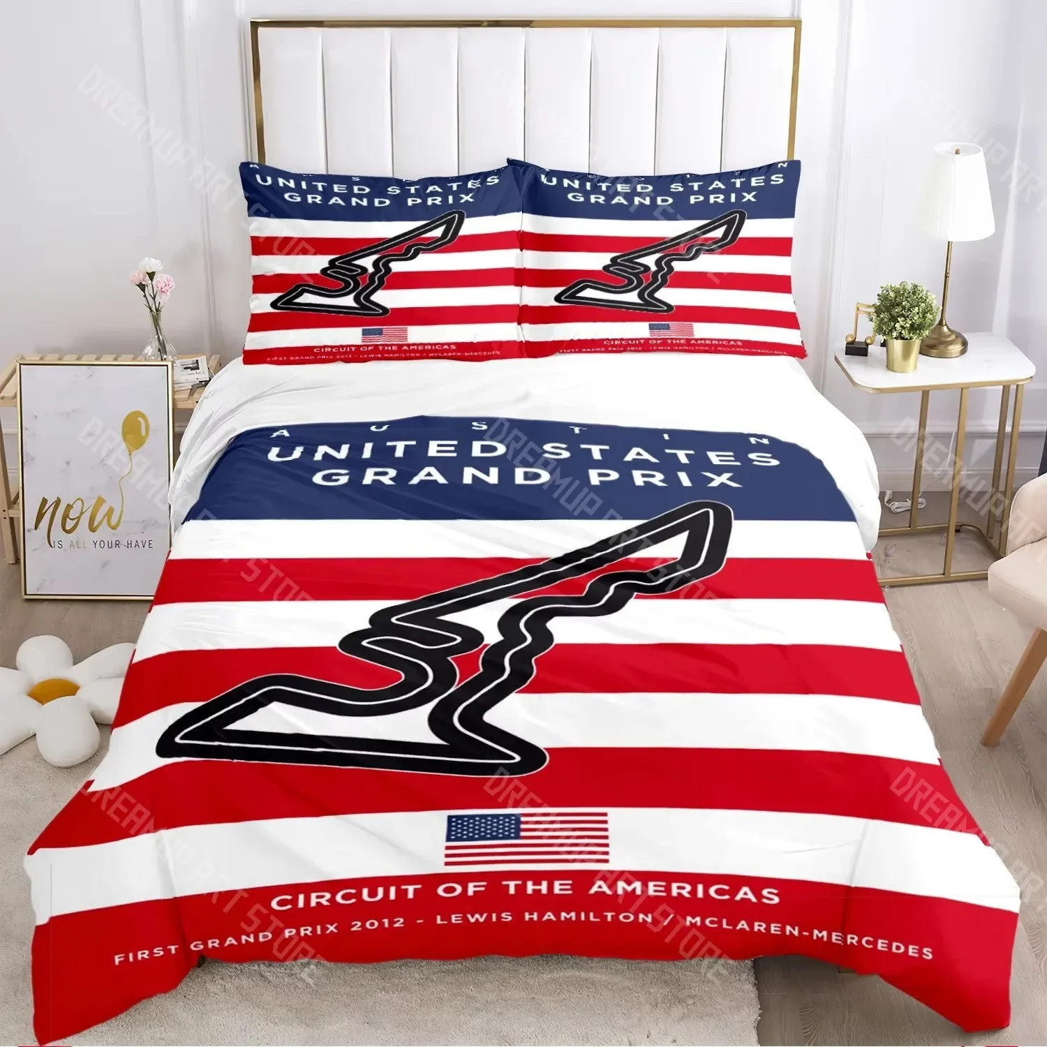 3dプリントf1インターナショナルトラック布団カバー掛け布団寝具セットソフトキルトカバーと枕カバー、ティーンエイジャーの男の子、シングル、ダブル用