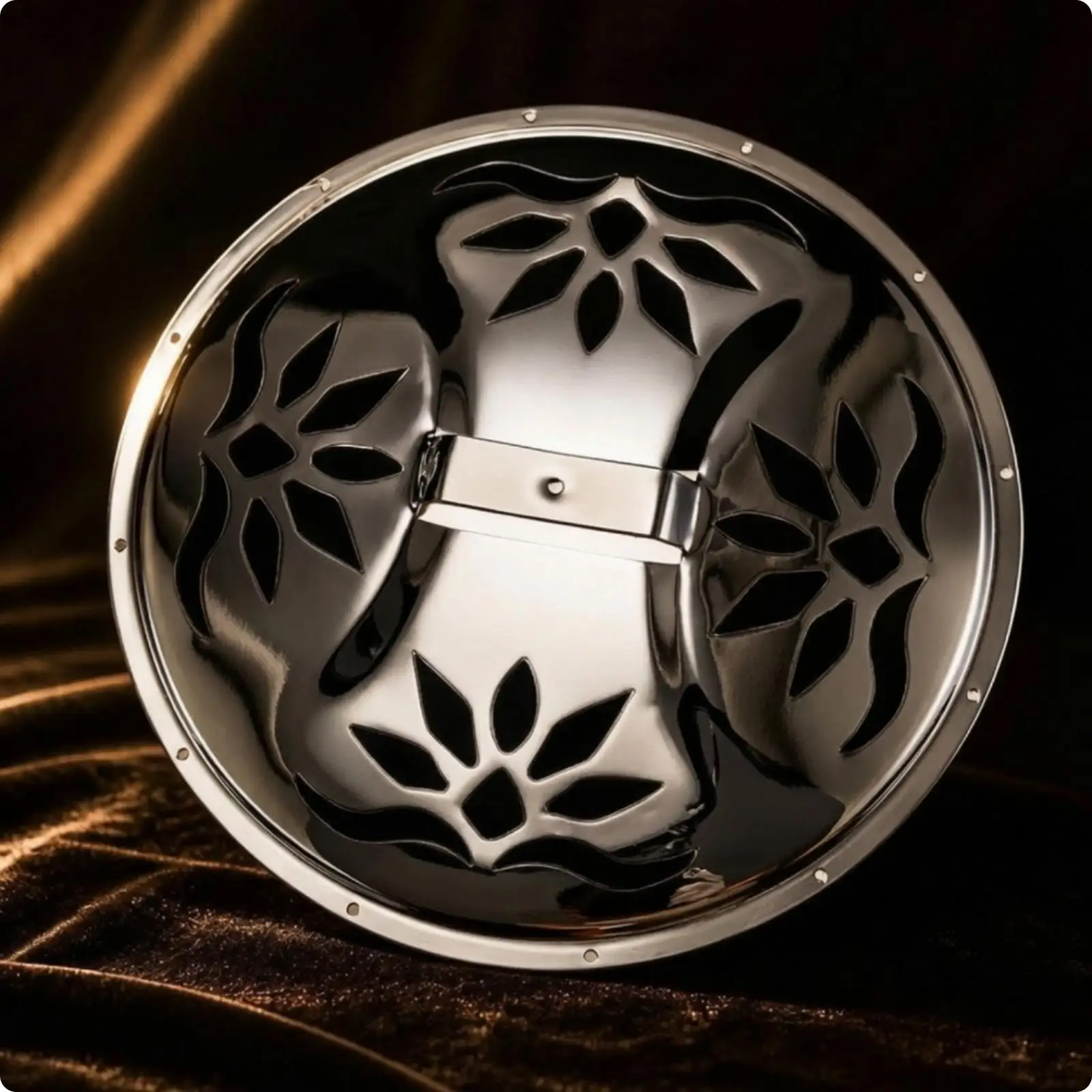 Piano Cover Silver Metal Decorative Plate with Floral Cutouts Raised Bridge Section Rim Holes Acoustic Instrument Protector for