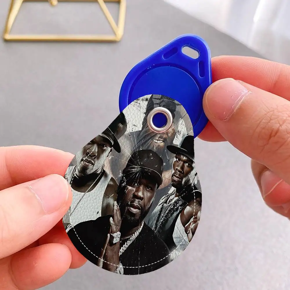 50 سنت أمريكي ضرب البوب الهيب هوب 1 قطعة حامل بطاقة جلدية مع حلقة رئيسية قطرة الماء على شكل مفتاح سلسلة المفاتيح قفل الباب الملحقات