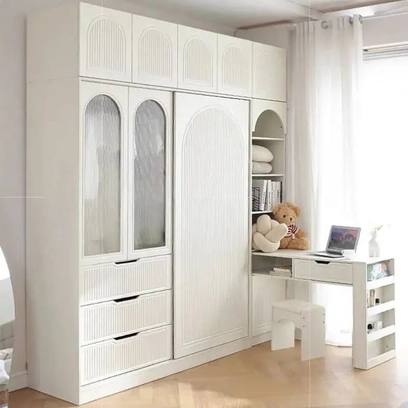 Nuovo armadio estetico moderno di lusso in legno bianco camera da letto armadio portaoggetti multifunzione Armario Para Ropa mobili per camera