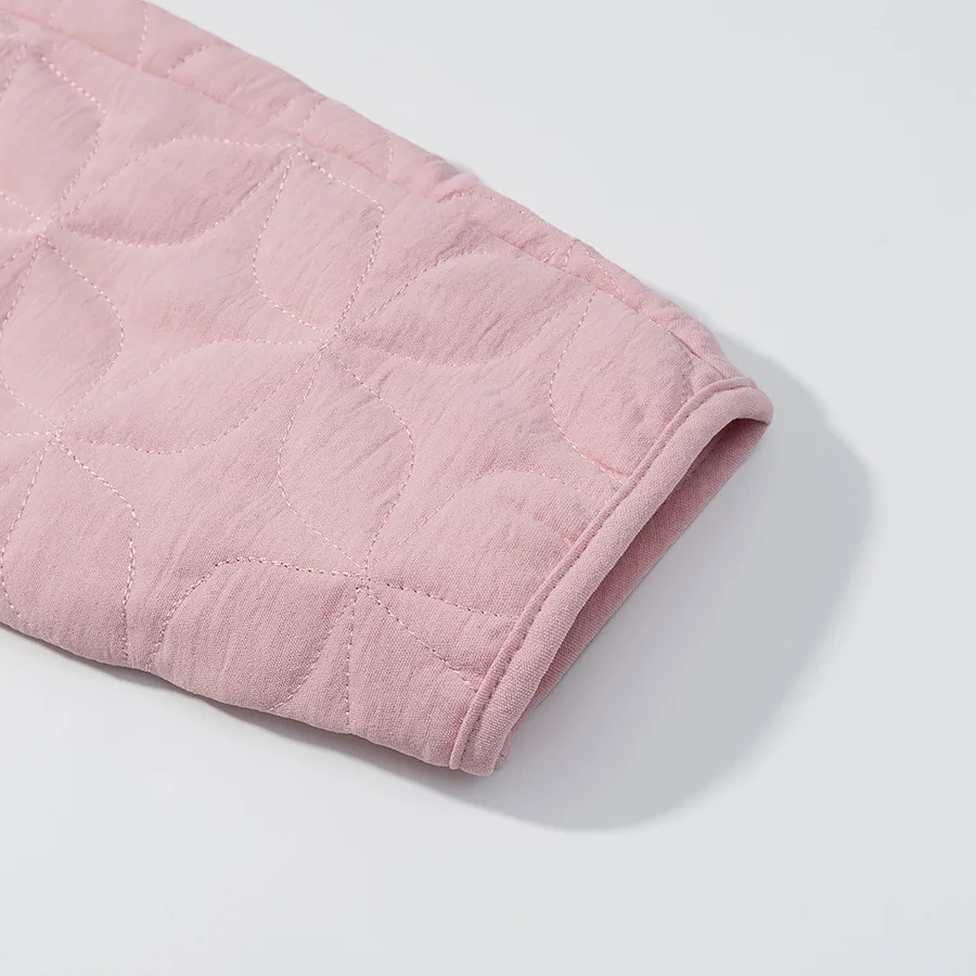 Modische multifunktionale Damenjacke, Winter, einfach, vielseitig, Rundhalsausschnitt, Steppmantel, lange Ärmel, Reißverschluss, Steinmuster, Oberbekleidung