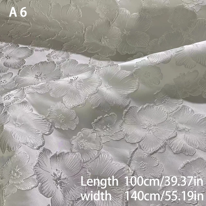 

Exquisite 3D Flower Embossed Bubble Fabric Elegant Fashion Texture Fabric for Sewing Home Textiles Upholstery Bag Women Clothes