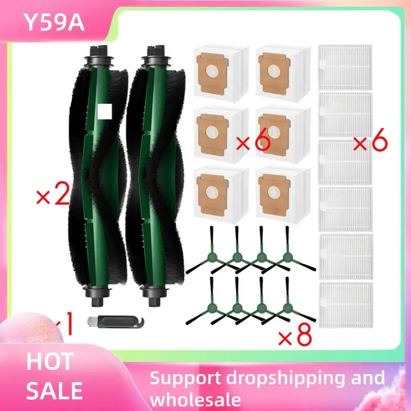 

Y59A для Irobot Roomba 2 Q0520, аксессуары для пылесоса, роликовая боковая щетка, фильтр, накладка для швабры, мешок для пыли