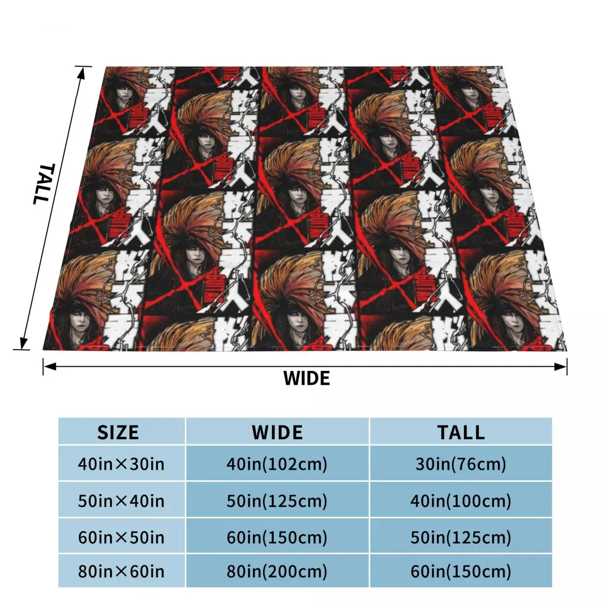 hide (Hideto Matsumoto) of X Japan - Red X Promo Throw Blanket for babies Single Warm Blankets