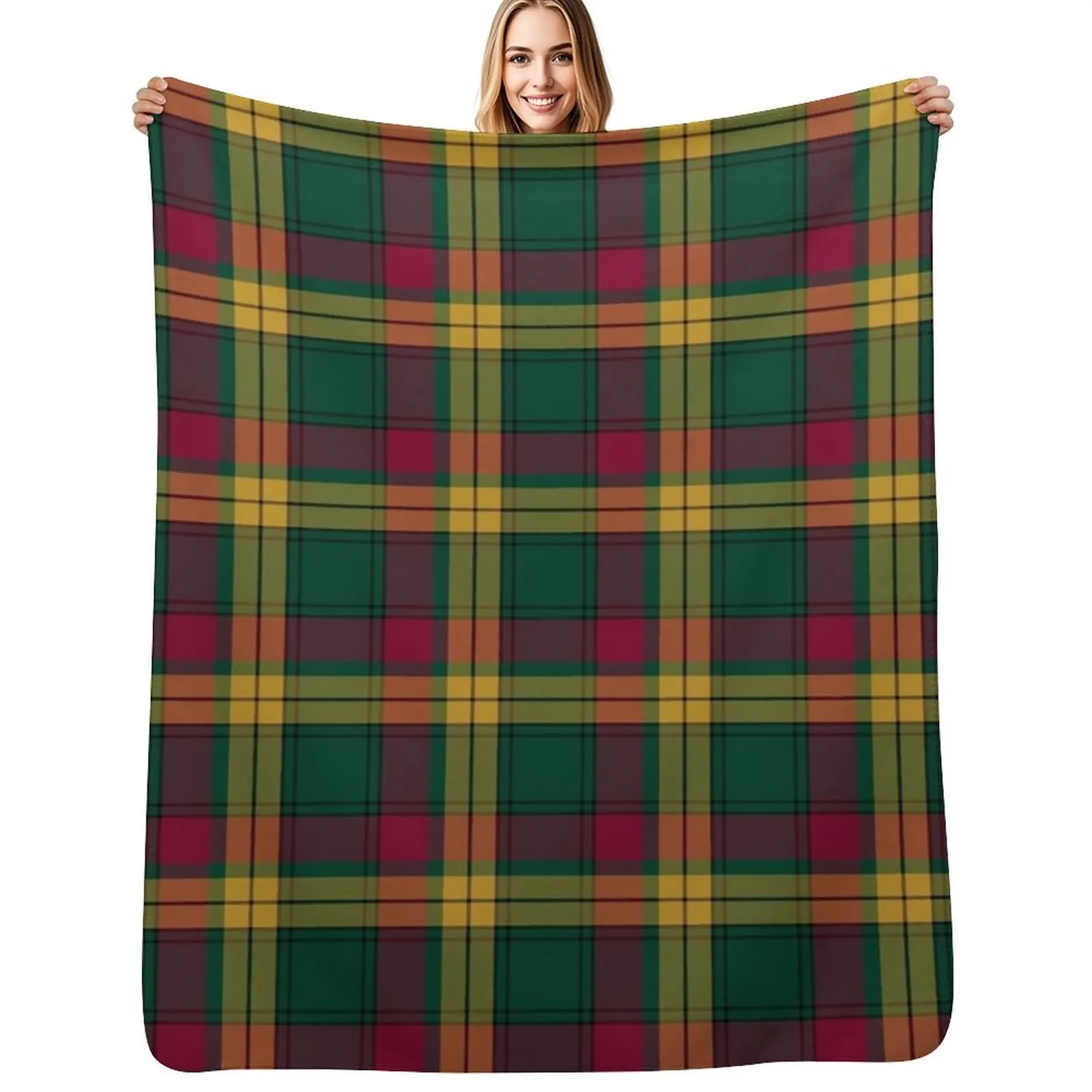 MacMillan Tartan Scottish Clan, Family, and Heritage Design Throw Blanket Luxury St Sofa Quilt Soft Plaid Blankets