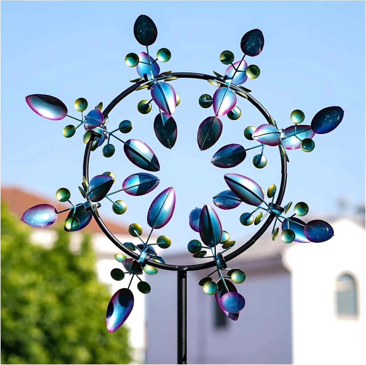 

Large Kinetic Wind Spinner for Yard and Garden, Adjustable Height 30'' Blade, Rustproof Outdoor Decor