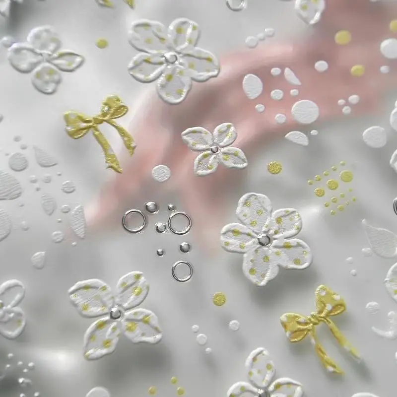 Blumen-, Polka-Dot- und Schleifen-Nagelaufkleber, selbstklebende Deko-Sticker für DIY-Maniküre, Scrapbook und Tagebuch – Detail 8