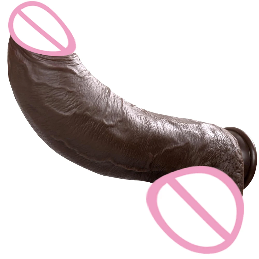 Big Realistic Silicone Dildo With Testicles Strong Penis With Suction Cup Flesh/Black 20.5cm/23cm Adult Sex Toy For Women Men