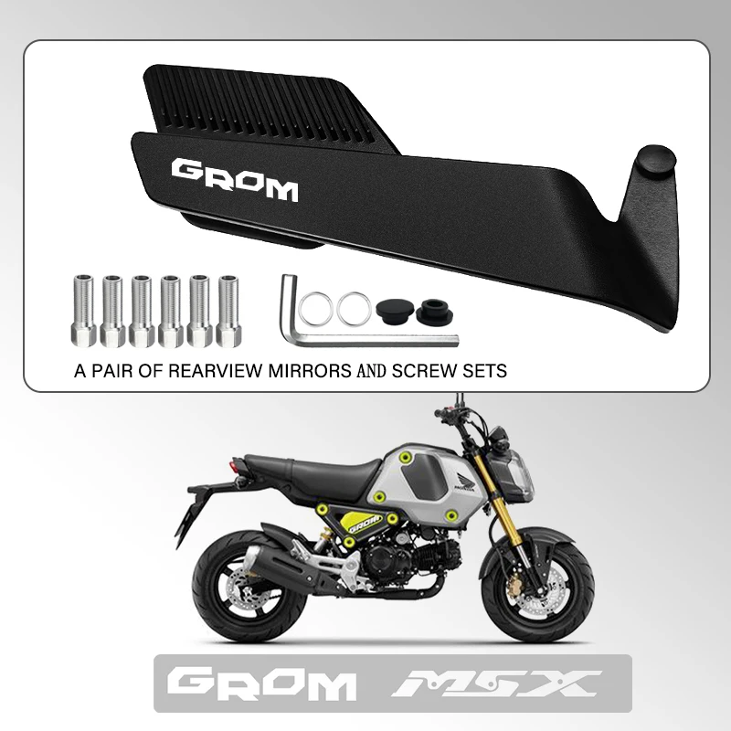 Track Certified Wide-angle Motorcycle Fixed Wind Wing Rearview Mirror For Honda GROM Tank Pad GROM MSX 125 msx125 Grom 125