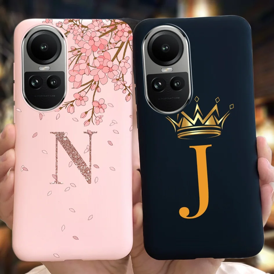 For OPPO Reno 10 5G Case CPH2531 Bumper Cute Crown Letters Slim Soft TPU Protective Cover For OPPO Reno10 Pro Plus CPH2521 Funda