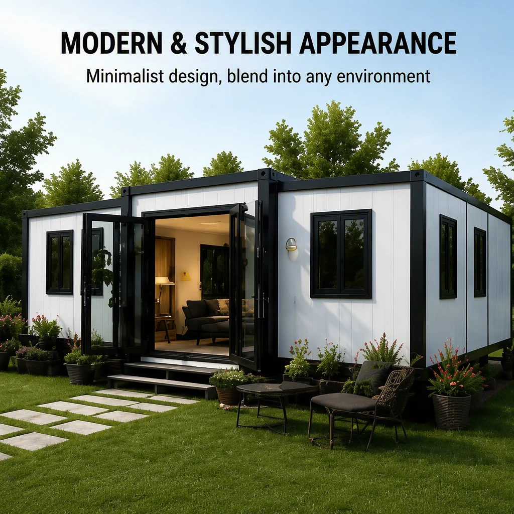 Fast Install Double Wing Expandable Container Office, Portable Modular Building for Site Office & Retail Shop