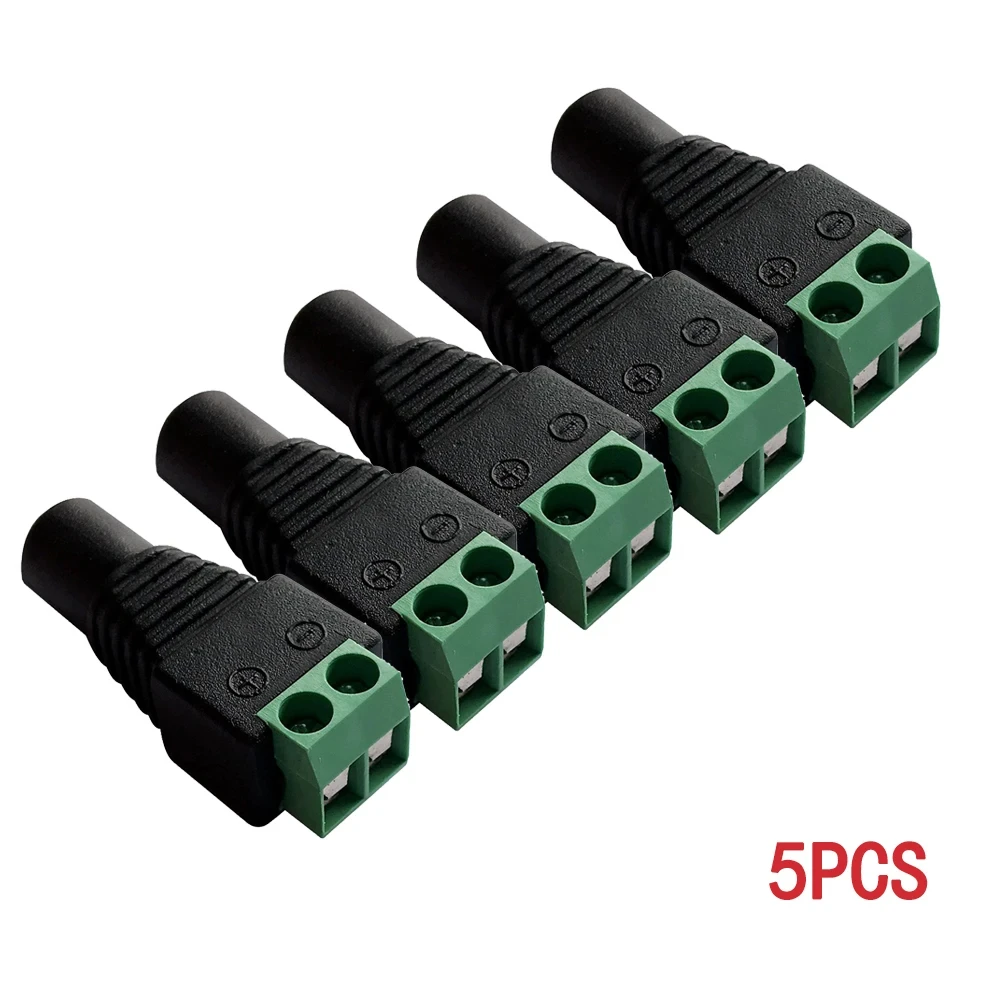 5 Paar Dc 12V Vrouwelijke En Mannelijke Connectoren 5.5X2.1Mm Stekker Adapter Jacks Voor Signaalkleur Led Strip Licht Cctv Camera
