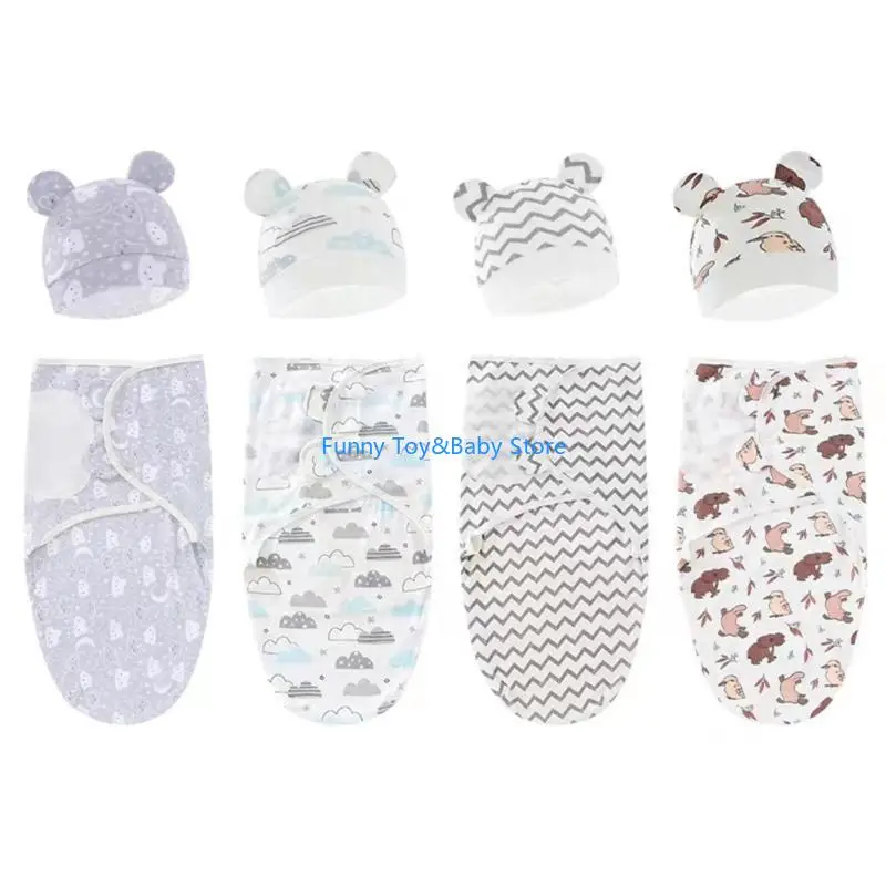 Trẻ sơ sinh ngủ bao tải gấu dễ thương mũ trẻ bé sơ sinh da thân thiện với da c90b
