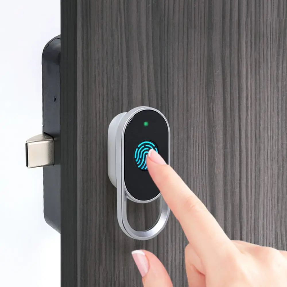 Electronic Keyless Drawer Lock Fingerprint Password Card Cabinet Security Hidden Smart Hardware Modern Office Furniture