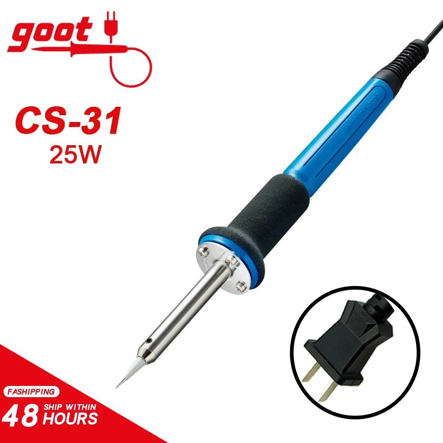 Japan GOOT Thermostat Electric Soldering Iron 25W 220-240V Welding Iron China Plug Electronic Repair Tools CS-31