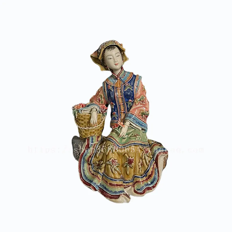Ceramic handicrafts interior furnishings home living room wine cabinet decorations ladies ornaments Chinese style classical