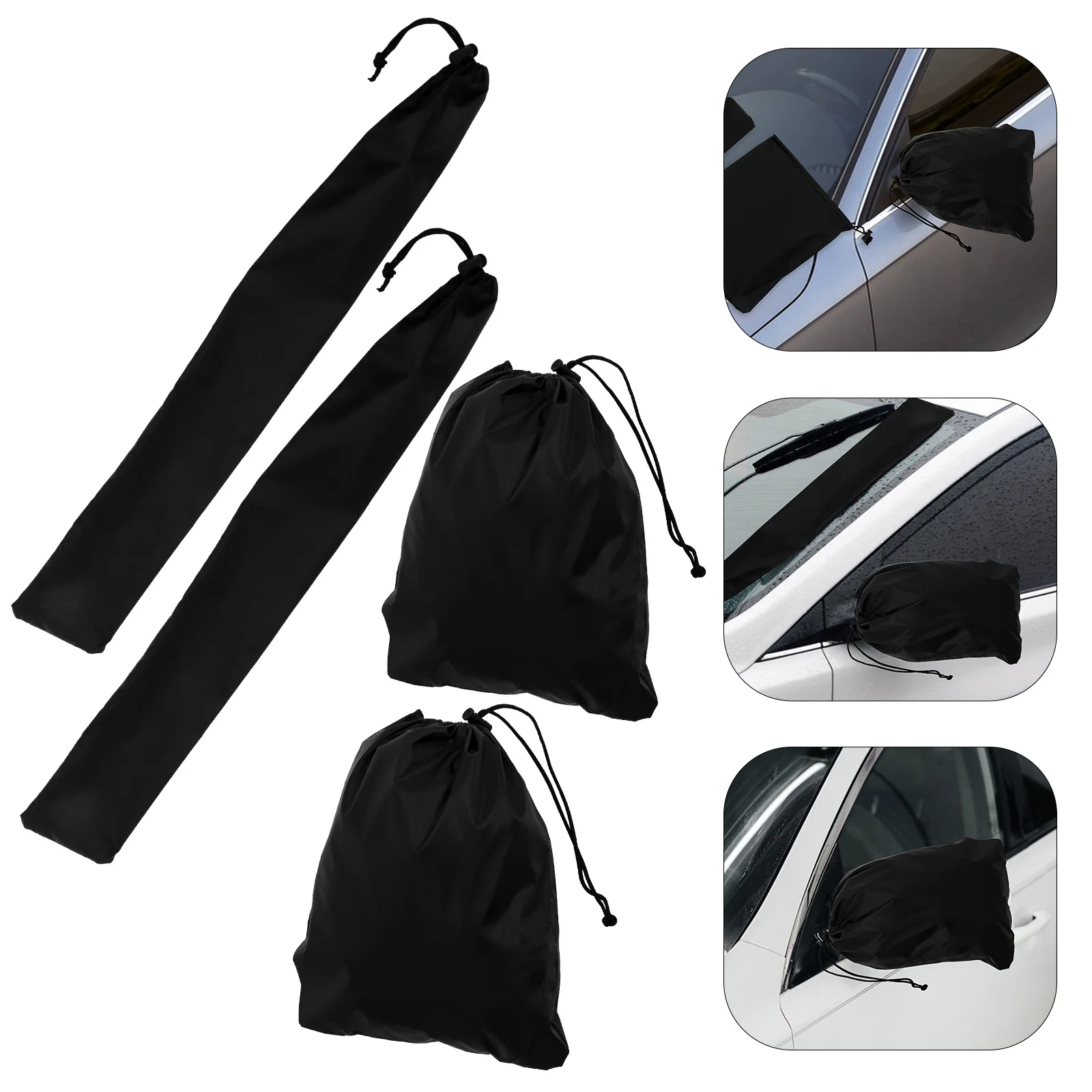 

1 set 1 Set Windshield Wiper Covers Car Side Mirror Cover Kit 210D Oxford Cloth Snow Proof Waterproof Universal Fit Exterior