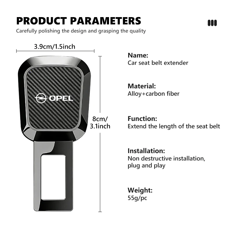For Opel Car Logo Seat Belt Extender Seatbelt Lock Buckle Plug Interior Accessories Astra G H J K F Corsa D Zafira B Insignia view 6