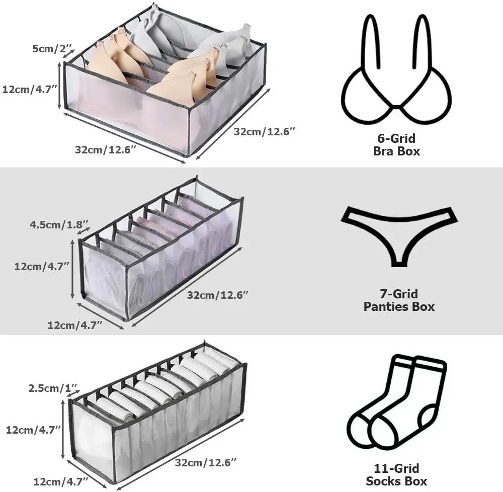 Closet Organizer For Underwear Socks Home Cabinet Divider Storage Box Storage Organizer for clothes Foldable Drawer Organizer
