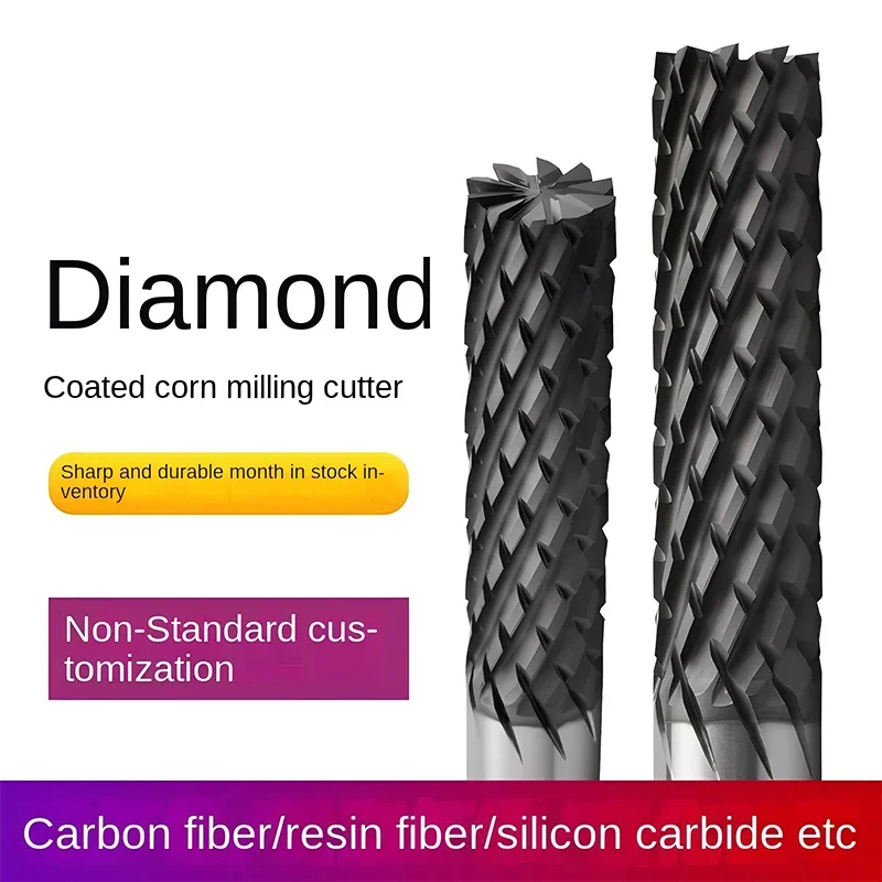 

Diamond Coated Milling Cutter Carbon Fiber PCD Glass Fiber Composite Material Cutting Tungsten Carbide Cutter for Aerospace