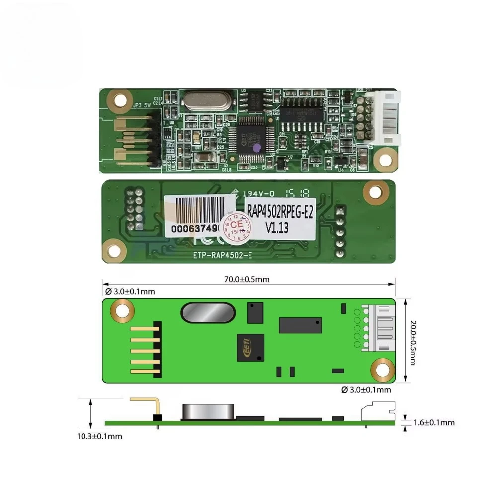 RS-232 Interface 5 Wire RTP Controller Board ETP-MB-RAP4502RPEG 5 Wire Touch Panel Controller