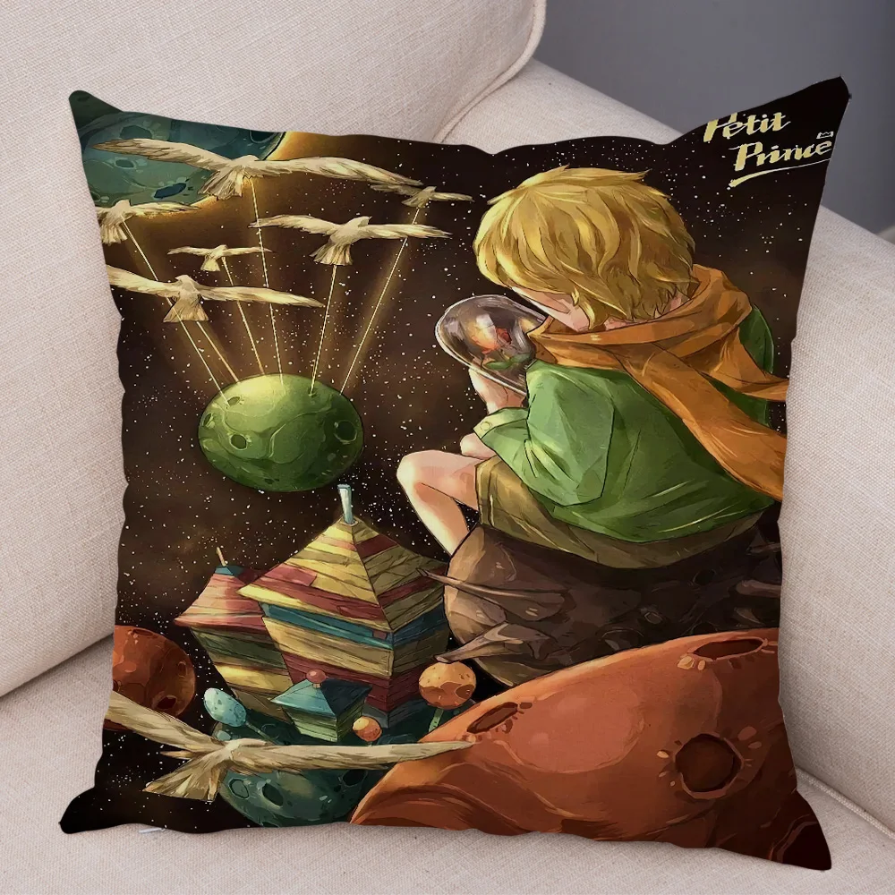 Anime Cartoon Little Prince Pattern Pillowcase Decoration Car Office  French Print