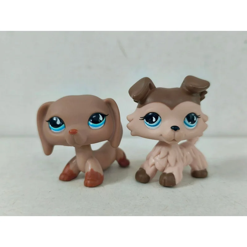 Mini jouet pour animalerie, 2 pièces/lot, chien marron # 518 # 893 figurines d'animaux LPS