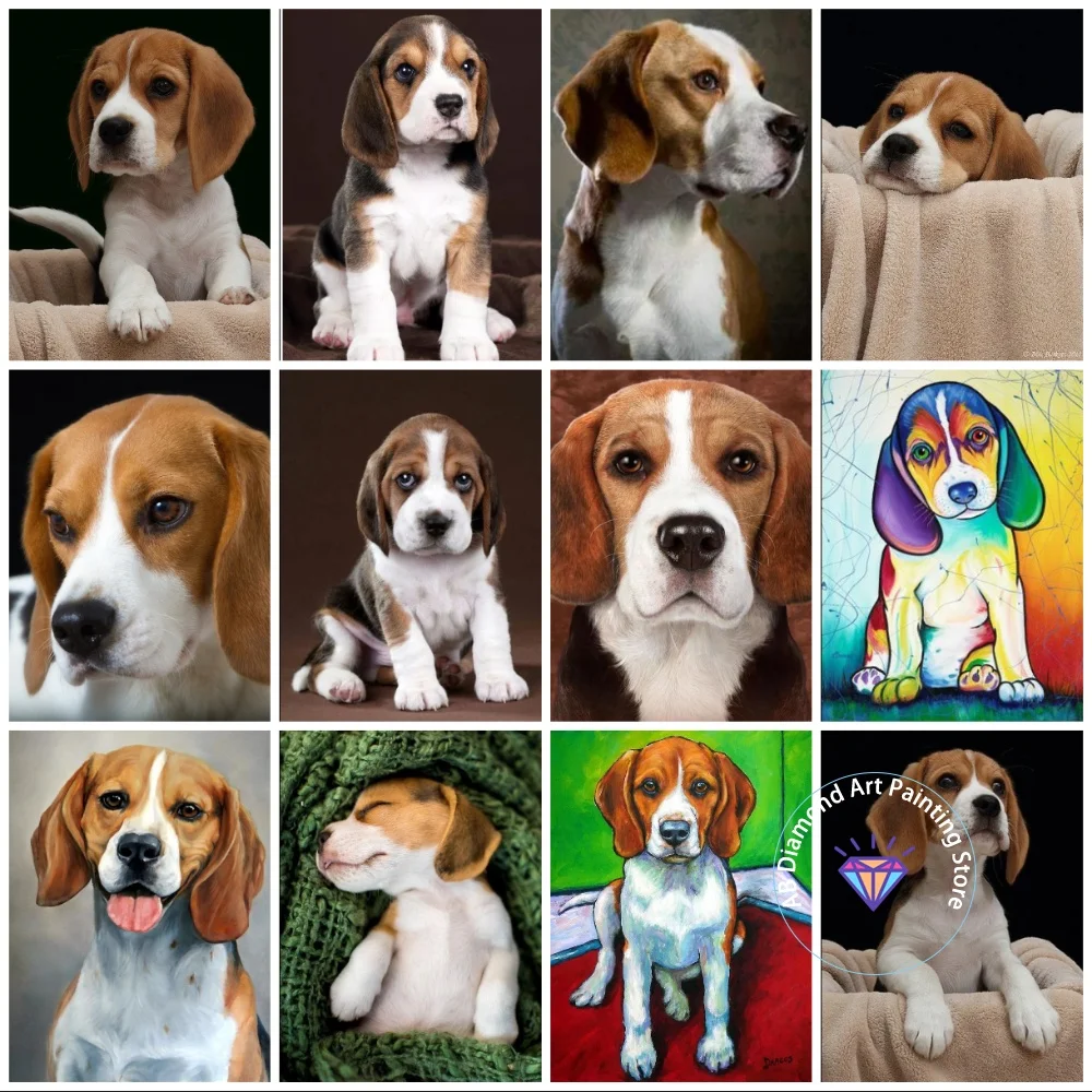 

New Cute Beagle AB Diamond Painting Kit Square Round Diamond 5D DIY Mosaic Cross Embroidery Handmade Art Adult Gift Home Decor