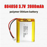 804050 2000mAh Lithium Ion Battery 3.7V Lipo Li-Polymer Batteries for Massager Medical Equipment Car Air Filter Loudspeaker