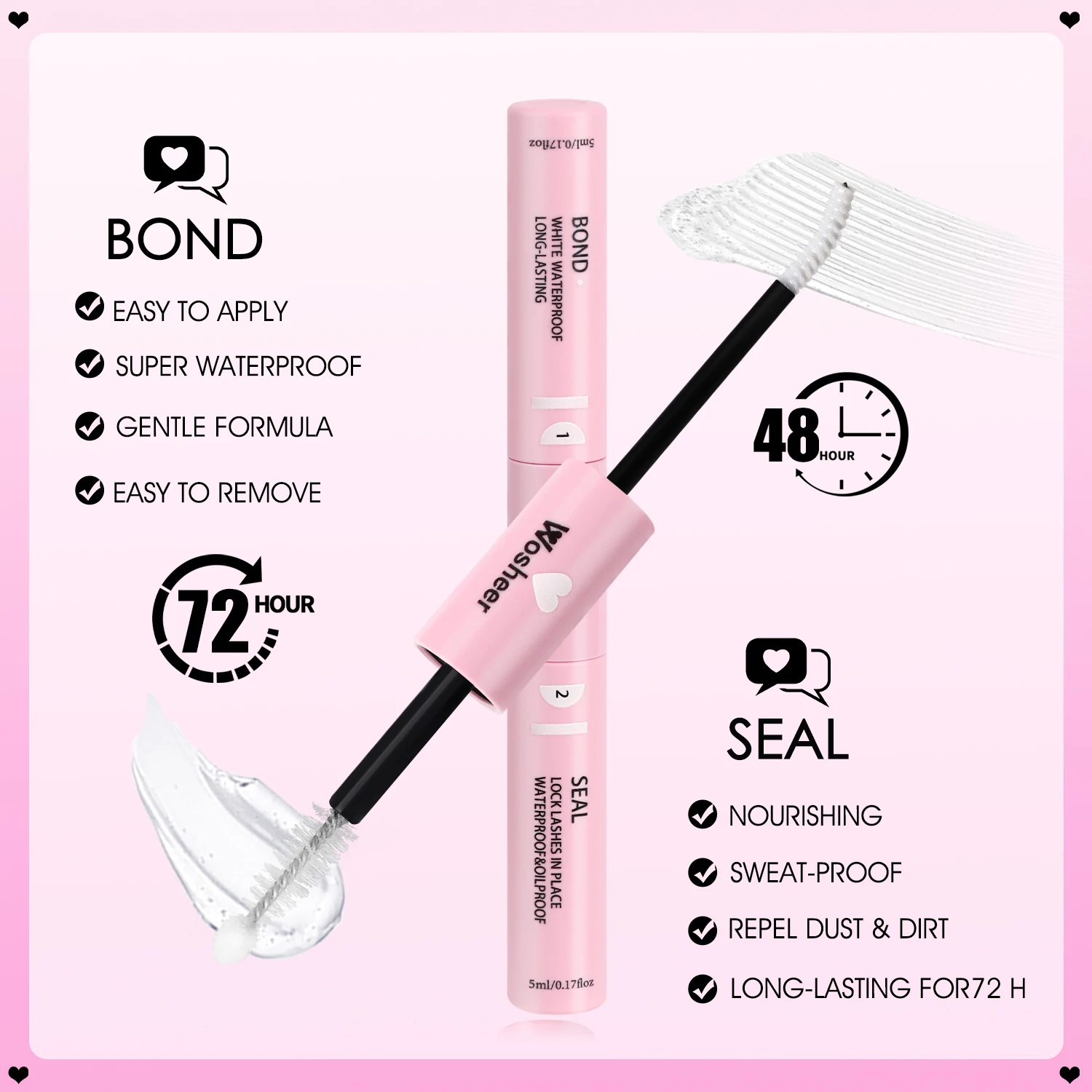 WOSHEER 클러스터 속눈썹 키트 만화 속눈썹 천연 속눈썹 연장 클러스터 천연 볼륨 개별 속눈썹 혼합 트레이 속눈썹