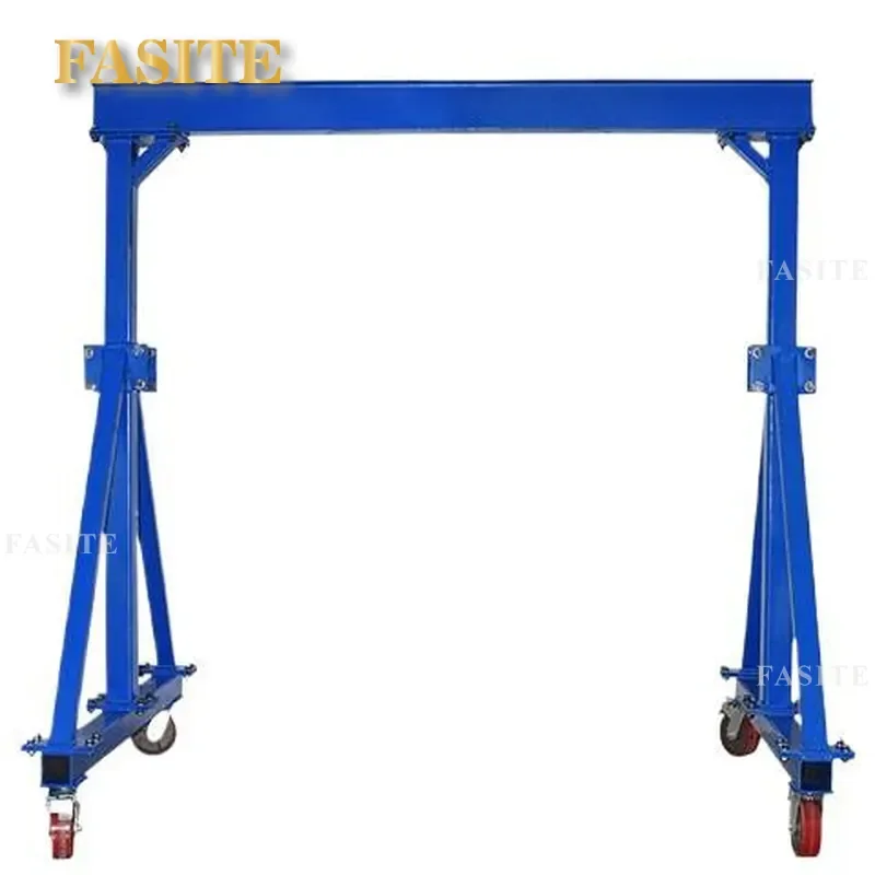 For 1/2/3 Ton Gantry Crane Mobile I-Beam Lifting Hoist Construction Site Workshop Portable Steel Frame Heavy Duty Lift