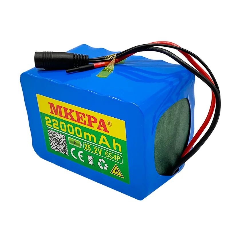 6s4p 24V 22Ah 18650 Battery Pack Lithium Ion Battery 25.2V 22000mAh Bicycle Moped Power Tools Battery pack with BMS