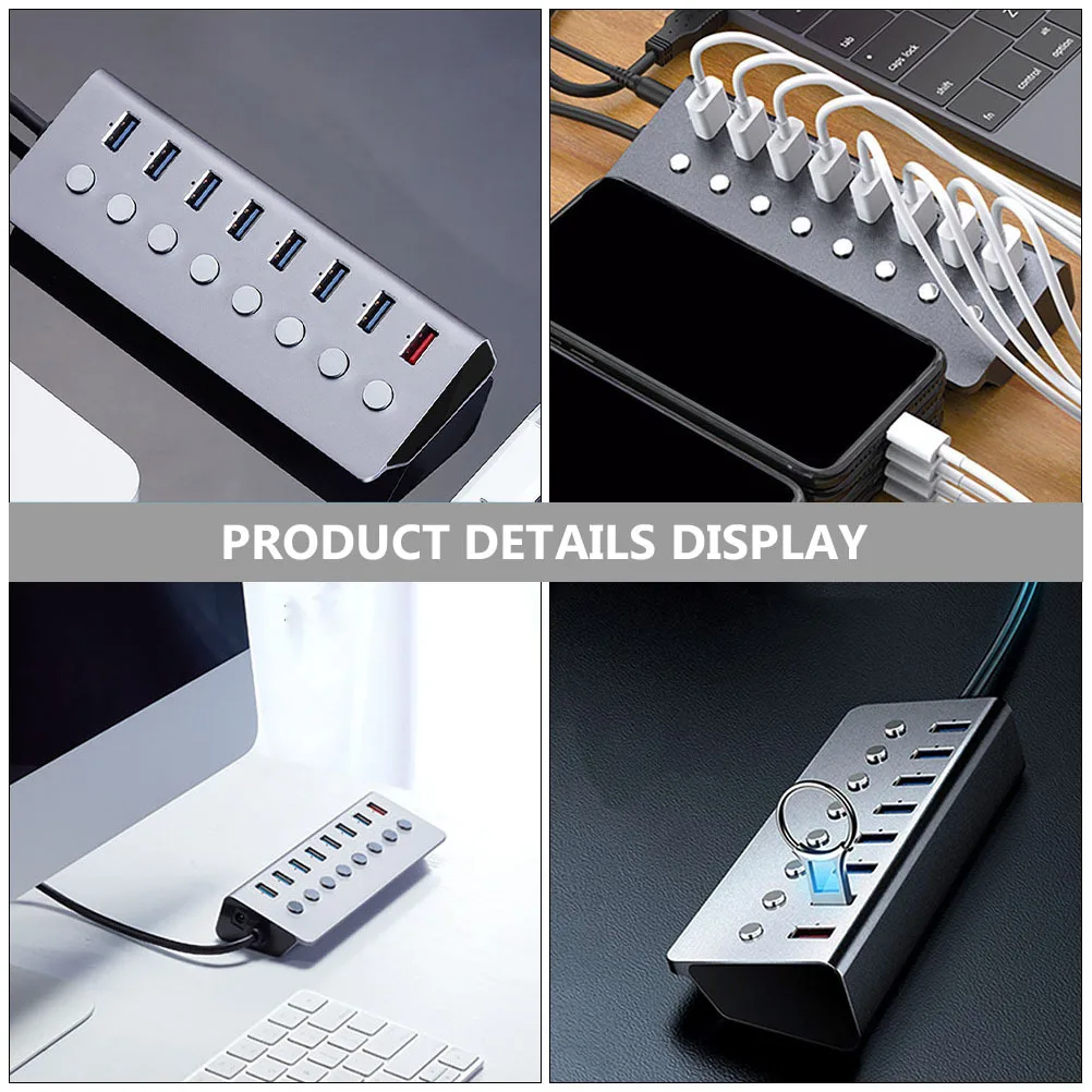 

1pc Hub 7 Ports Usb 3.0 With 1 Charging Port 2.4A High Speed Data Transfer Compact Portable For Business Travel Laptop Desktop