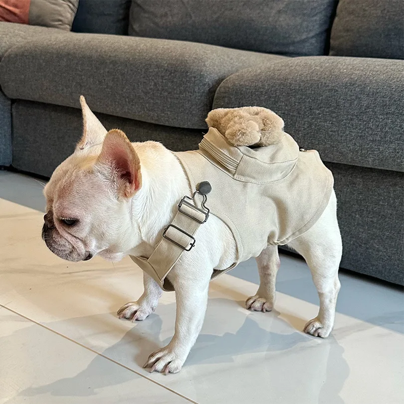 

Cute Bear Overalls for Dogs, Adjustable Pet Clothes for French Bulldog Schnauzer Teddy, Puppy Denim Jumpsuit with Pockets