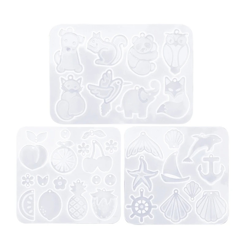 

Fruit Animal Earrings Epoxy Resin Molds Silicone Mold Luggage Bag Tags Casting Molds with Hole for DIY Crafts Making Dropship