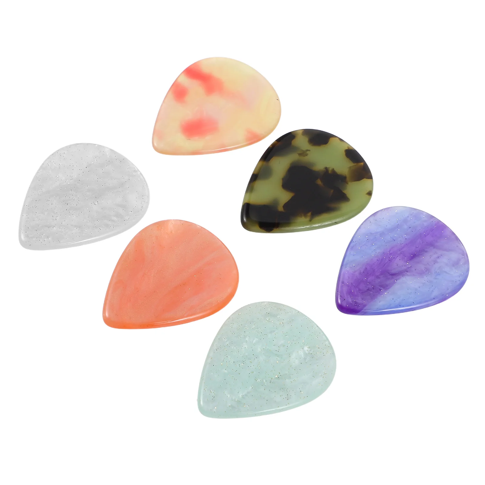 

6 Pcs Resin Guitar Pick Thumb Picks Electric for Acoustic Guitars Accessories Bass Beginners