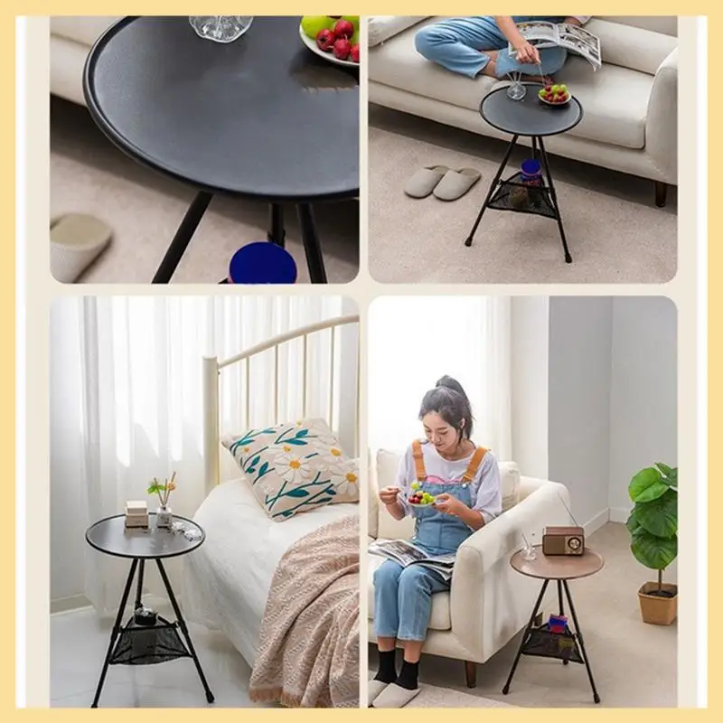 GOOD-1Set Outdoor Camping Portable Small Round Table Lifting Simple Three-Legged Table ABS+Aluminum Alloy