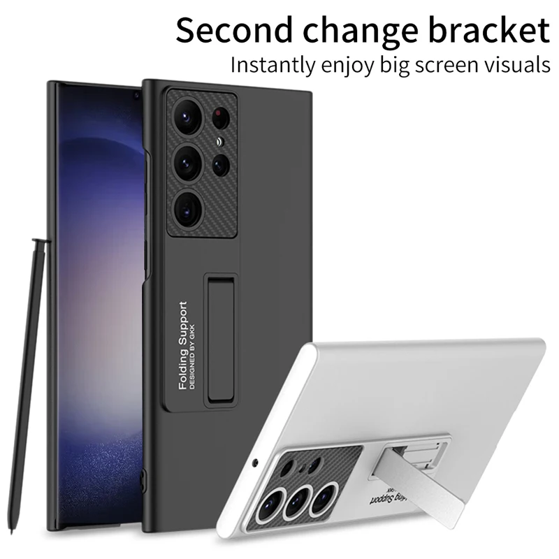 

For Samsung Galaxy S24 Ultra 5G Case Luxury Ultra Thin Bracket Anti-drop Folding Kickstand Cover for Galaxy S24 Ultra GKK