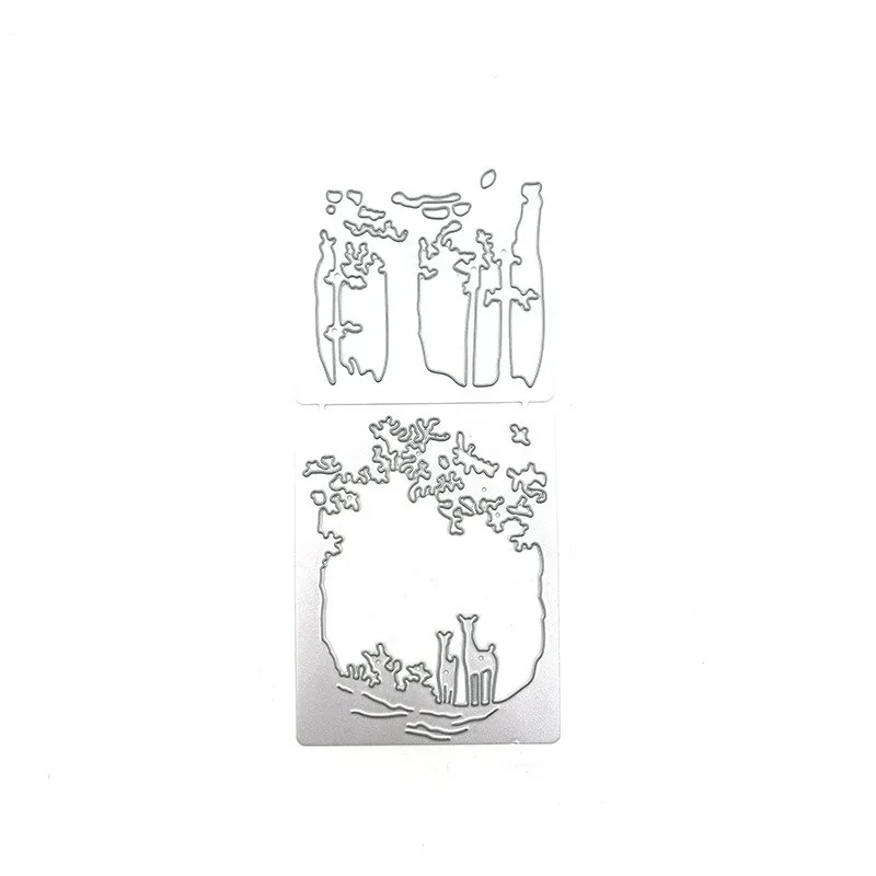 Christmas Deer Metal Carbon Steel Knife Mold Elk in The Jungle Hand Ledger Greeting Card DIY Decoration Children Handmade Mold