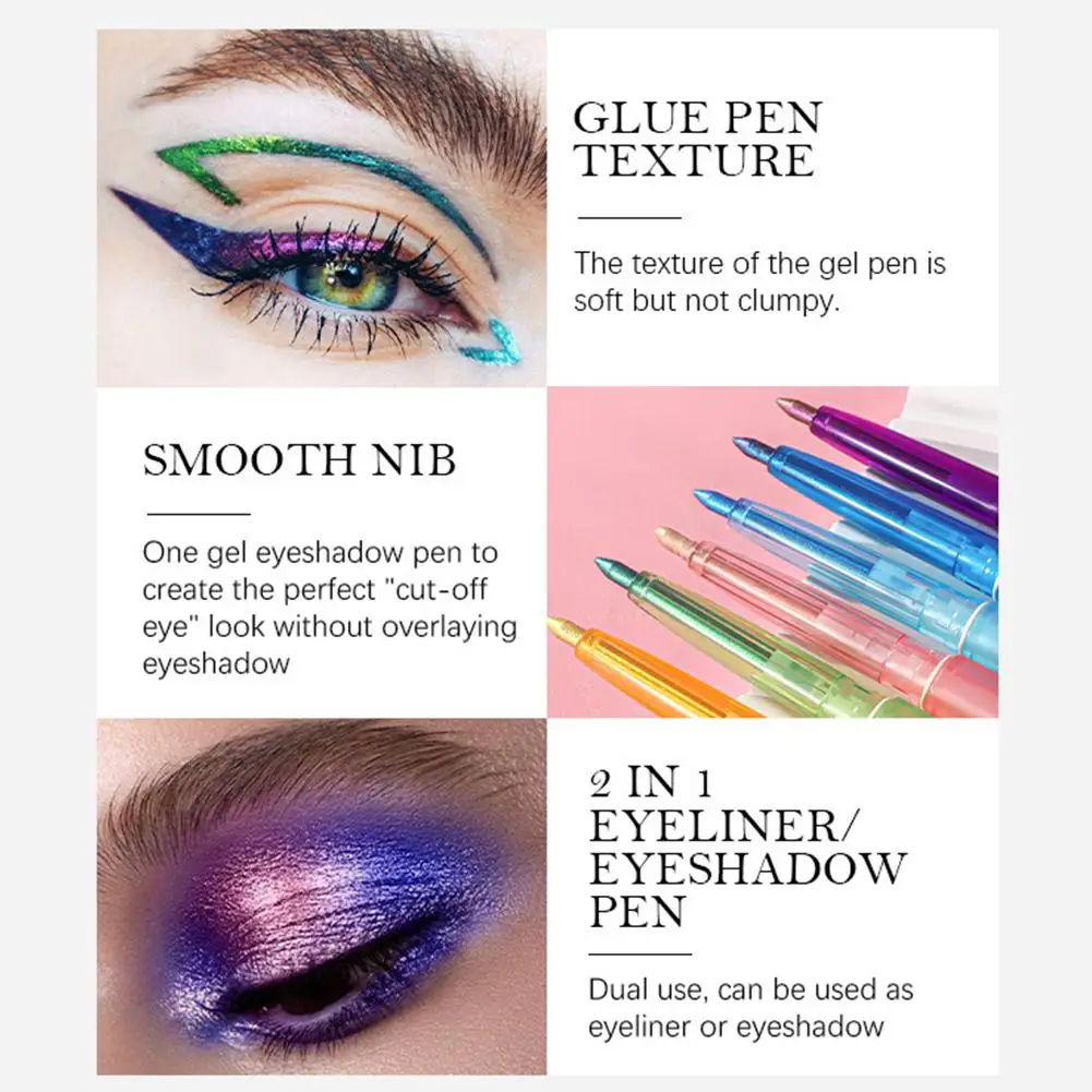 Glänzender Chamäleon-Flüssig-Eyeliner, Blau-Violetter Multi-Chrome Metallic Shift Eyeliner Wasserfester Glitzer-Eyeliner für Verschiedene Augen-Looks