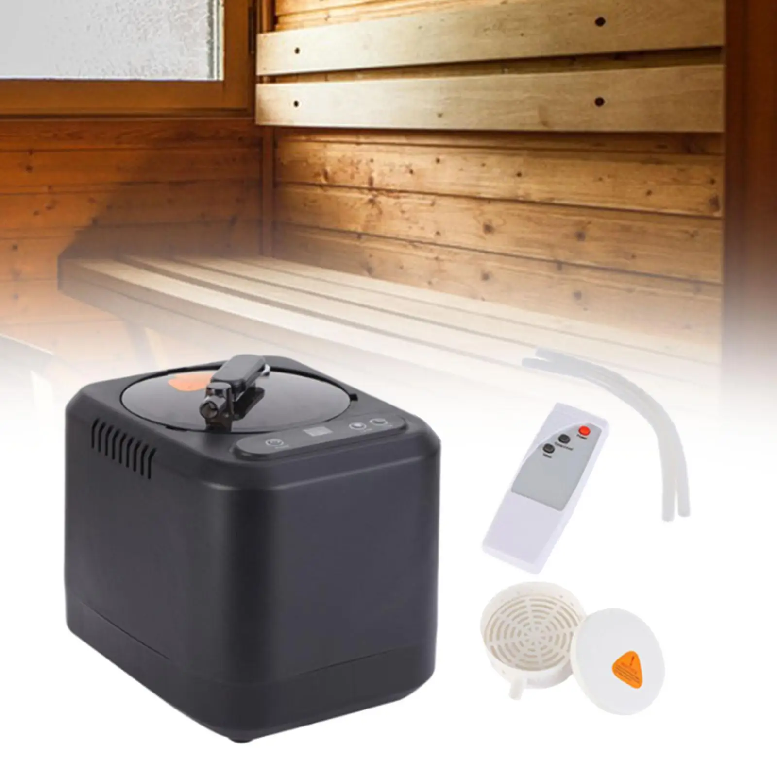 

Sauna Steamer Pot Timing Function Lightweight Stainless Steel Inner Wall Professional Bathroom Steamer 1000W with Remote Control