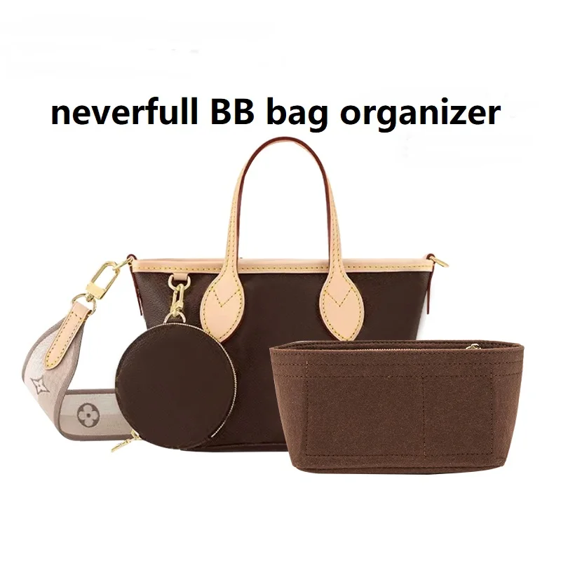 【Only Sale Inner Bag】For Lv Neverfull BB Felt Suede Bag Organizer Insert Inner Compartment In Bag Multi Pocket Organiser