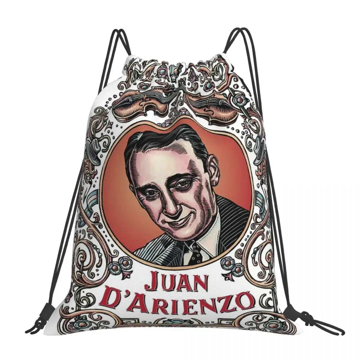 Juan D'Arienzo-mochilas con cordón para hombre y mujer, bolsa deportiva con bolsillo, portátil e informal, para la escuela