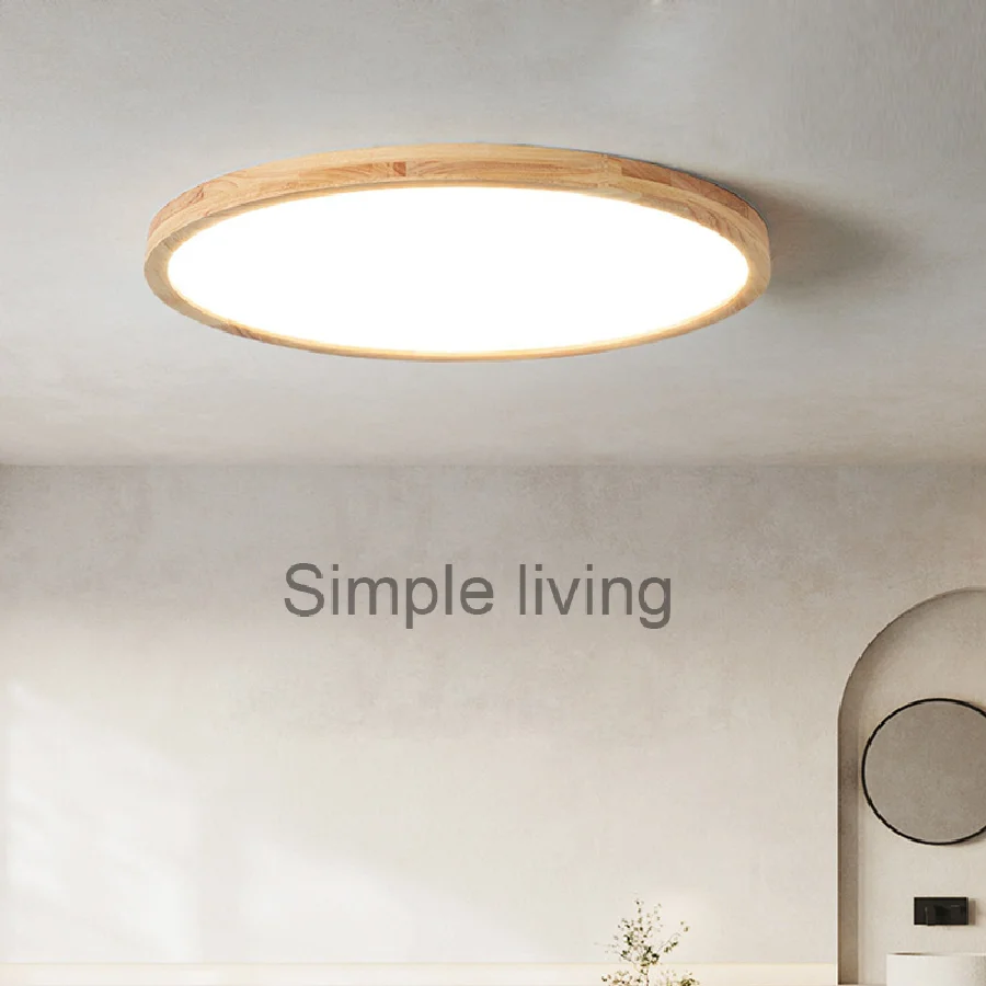 

Nordic ultra-thin led ceiling lamp living room simple modern balcony aisle light solid wood Japanese room bedroom lamp lustre