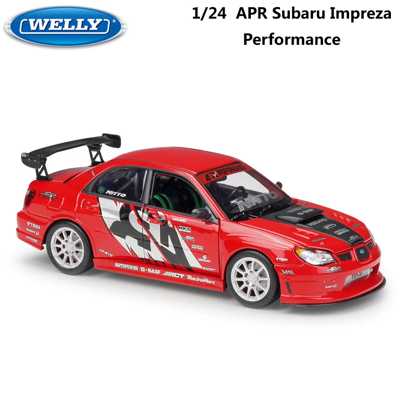 WELLY Diecast Model Car 1:24 Scale APR SUBARU IMPREZA Performance Classic Metal Alloy Toy Car Sports Car For Kid Gift Collection