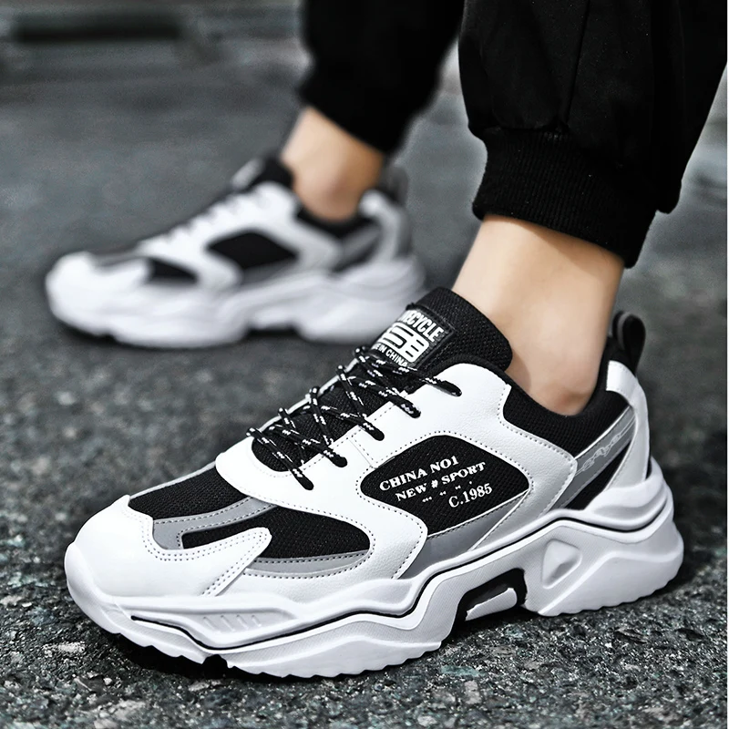 

White Casual Sports Shoes Breathable Men High Quality Fashion Style Casual Shoes Men Wear-resistant Walking Jogging Sneakers