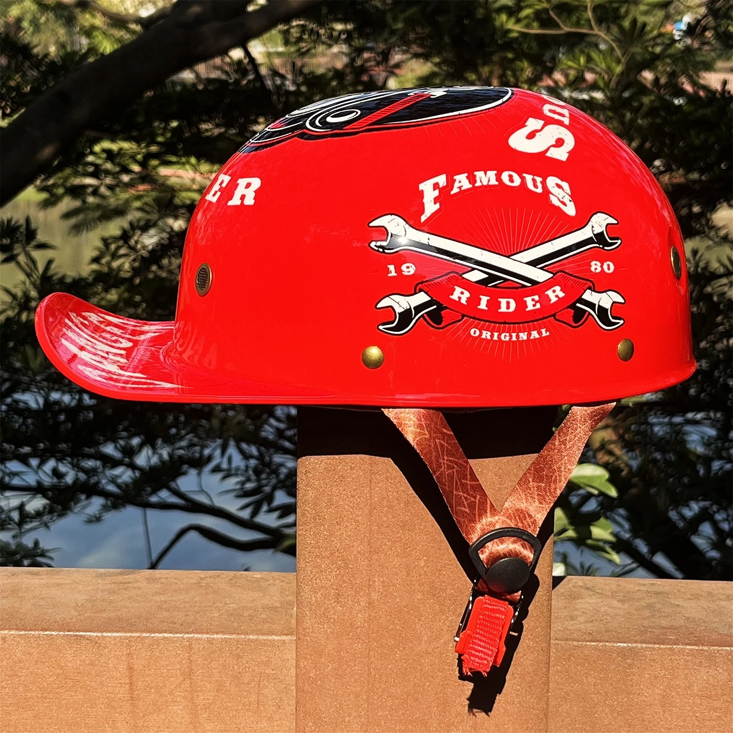 

Men's Retro Half Helmet - Lightweight Cafe Racer Motorcycle Helmet, Windproof Cruiser Cap, ATV/Dirt Bike/Scooter Riding Gear