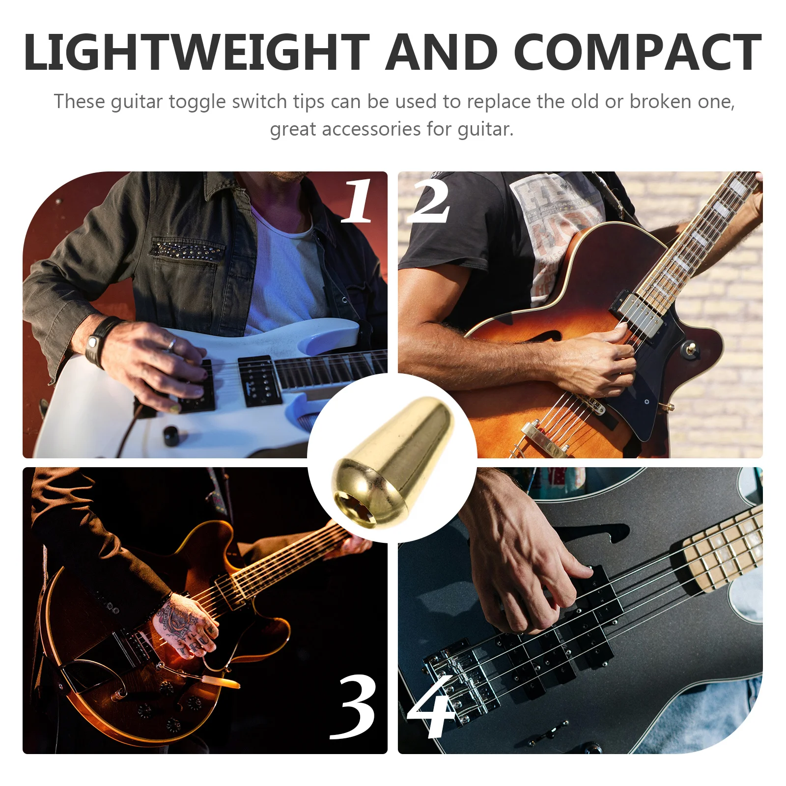 

5Pcs Guitar Toggle Caps Durable Reliable Tool Easy Installation Remove Guitar Toggle Caps Metal Knob Cap Metal Knob Cap