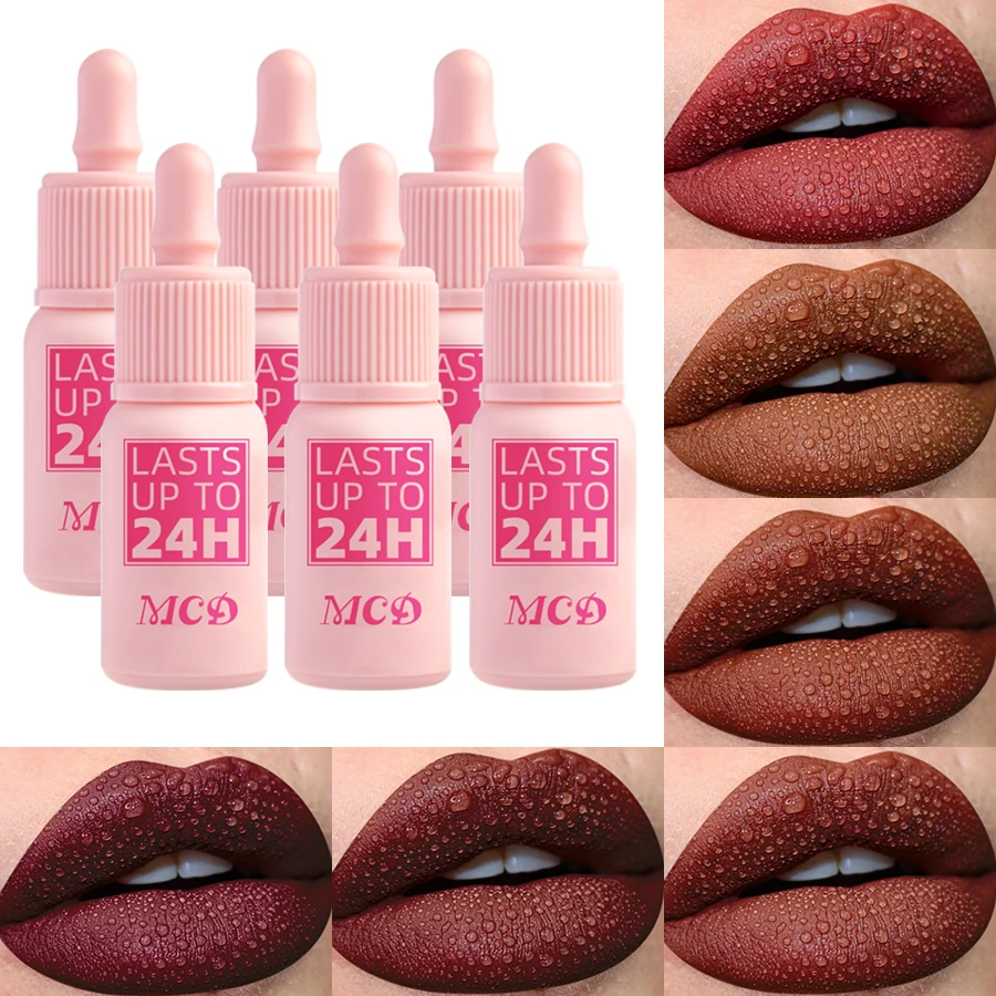 19 Kolorów Nieprzywierający Płynny Matowy Lakier do Ust z Aksamitnym Satynowym Połyskiem, Wodoodporny Tint do Ust, Makijaż dla Kobiet, Prezent, Kosmetyki do Ust